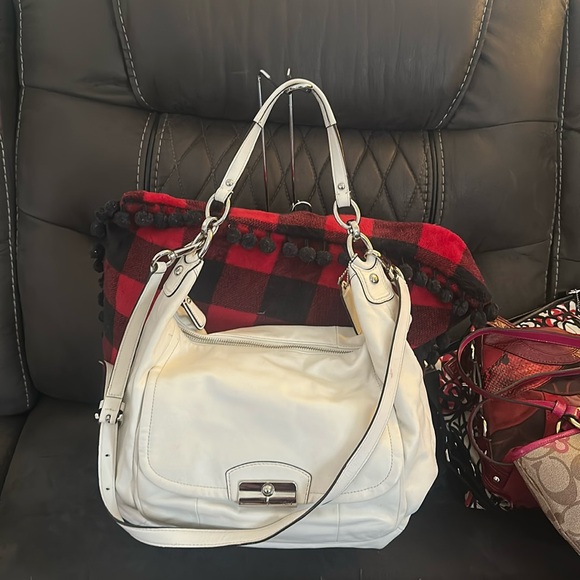 COACH Kristin White Leather Hobo With crossbody Strap 2013